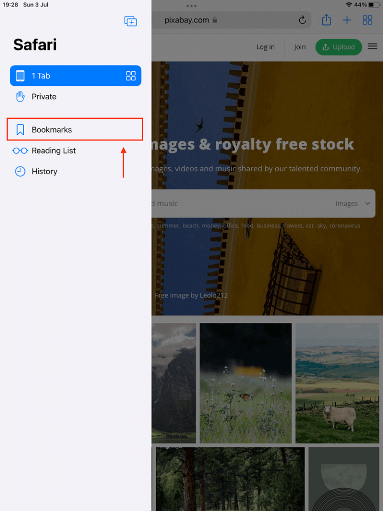 safari bookmarks on ipad