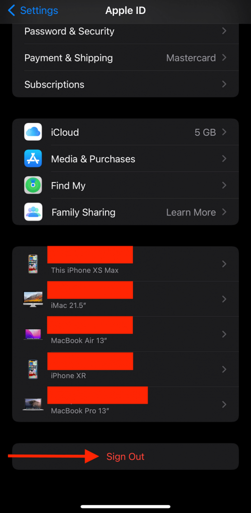 apple id signout